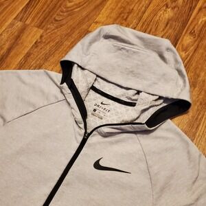 Nike Sphere Jacket Men‎ Medium Gray Athletic Hoodie Dri-Fit Vented Stretch